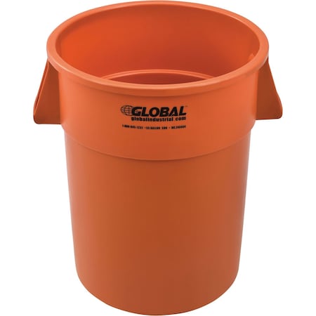 Global Industrial 55 Gallon Garbage Can, Orange 240464OR